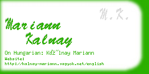 mariann kalnay business card